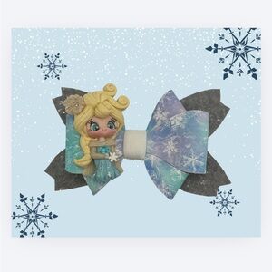 Frozen Princess Hair Bow for Kids, handmade, new never worn